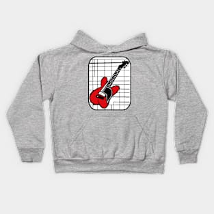 Black White and Red Guitar Kids Hoodie